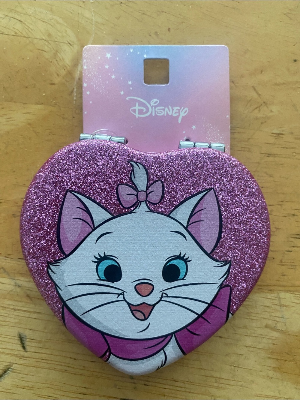 Disney Aristocats Marie Glitter Heart Compact Mirror - NWT